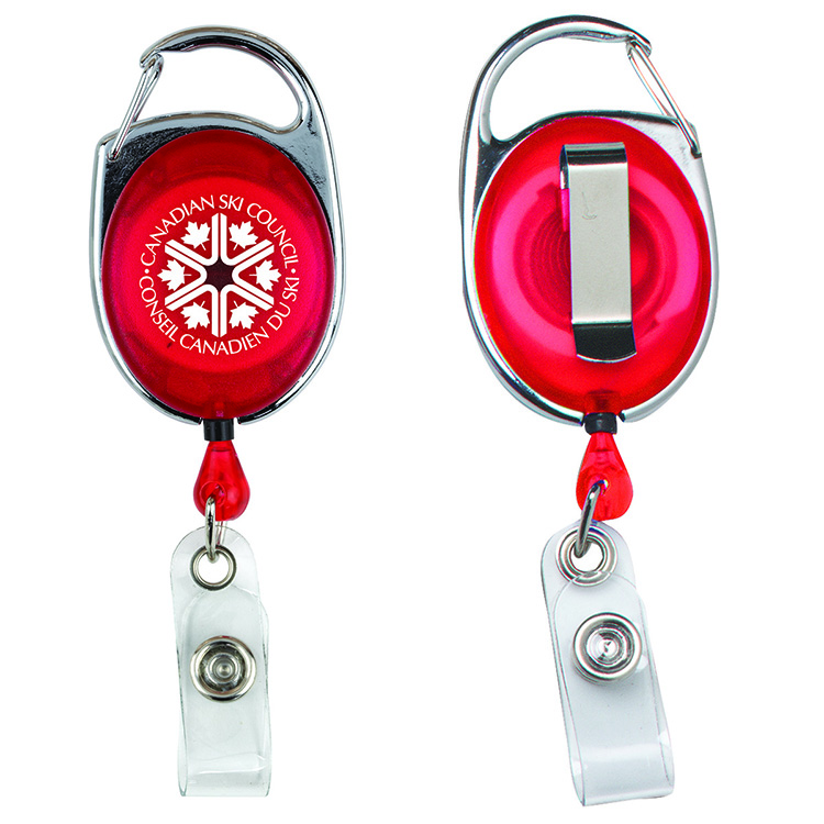 "Oberlin PI" 30" Cord PhotoImage ® Full Color Imprint* Retractable Carabiner Style Badge Reel and Ba 11