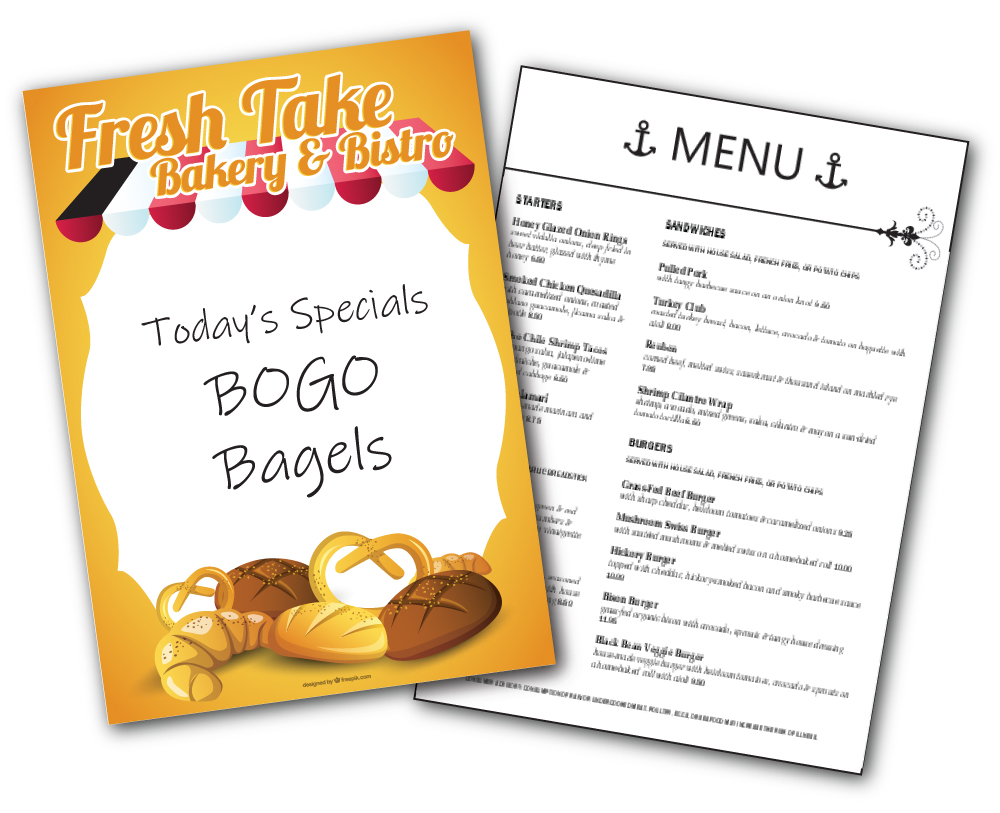 12 Point Board Plastic Rectangle Washable Menu 1