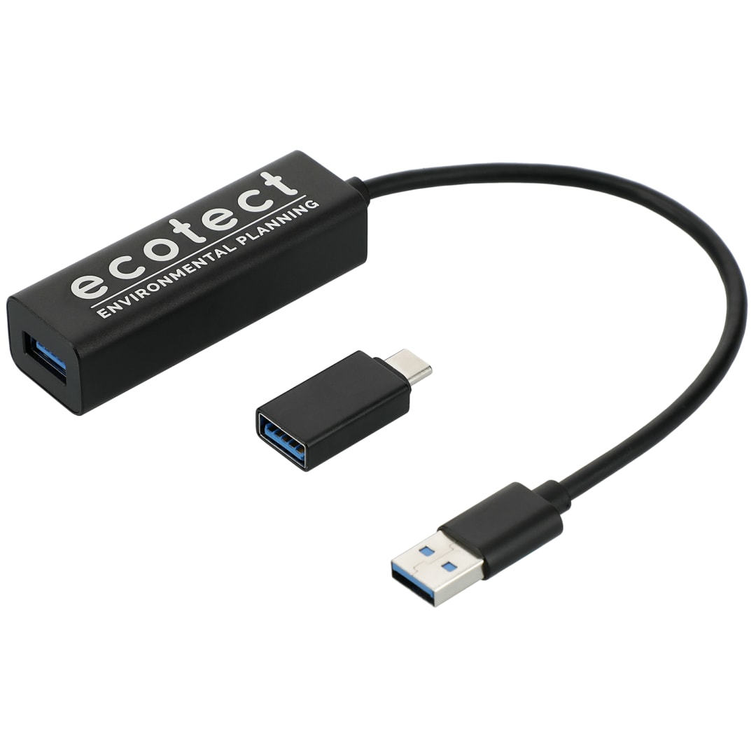 Aluminum 4-Port USB 3.0 Hub with Type C Adapter 2