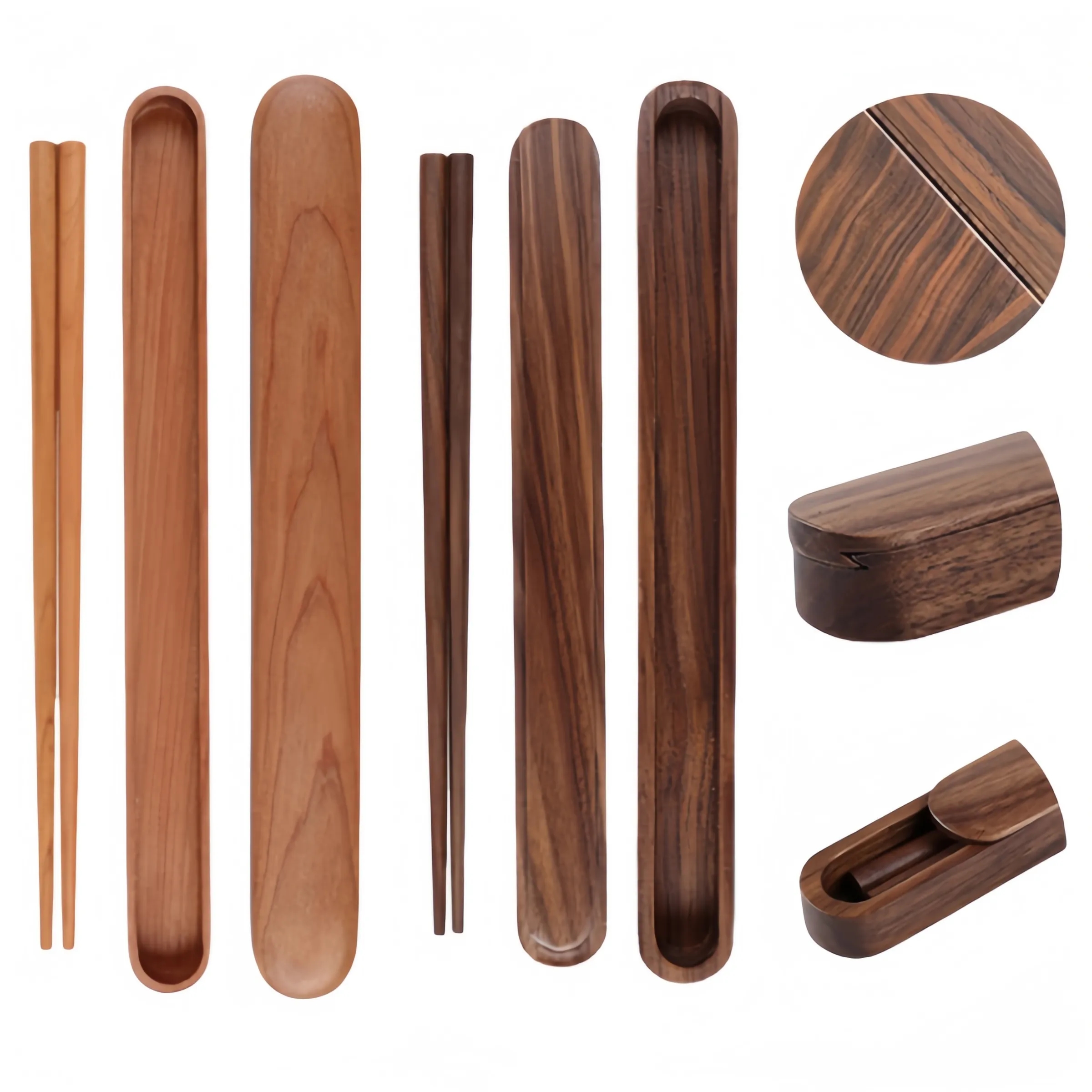 Portable Natural Wooden Chopsticks Box 3