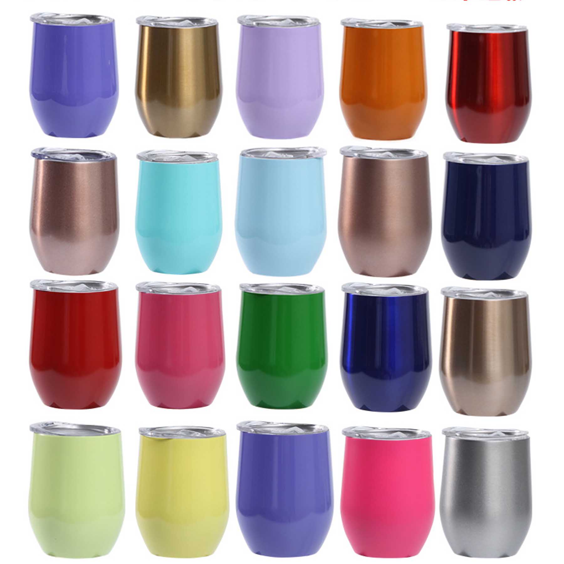 12oz Insulated Water Coffee Stainless Tumblers Cups with Slide Lids 3