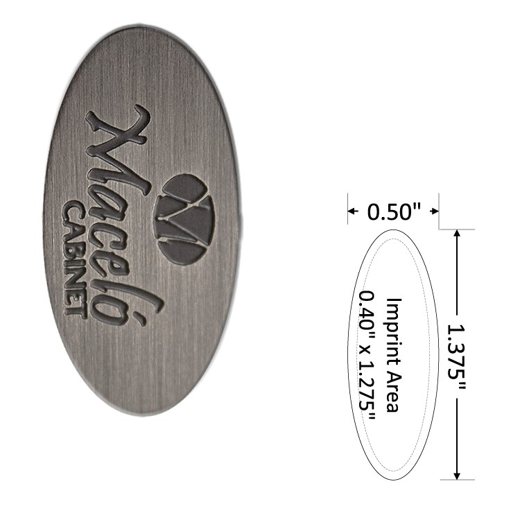 Oval 0.50" Polished Nickel Etched Lapel Pin with Color Fill - USA Made 2