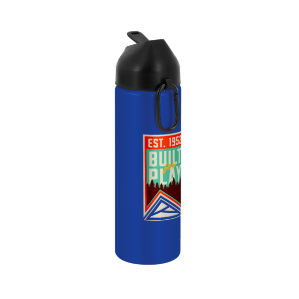 EasyFlow Recycled Aluminum Bottle w Straw Lid, custom water bottle with logo imprint 211