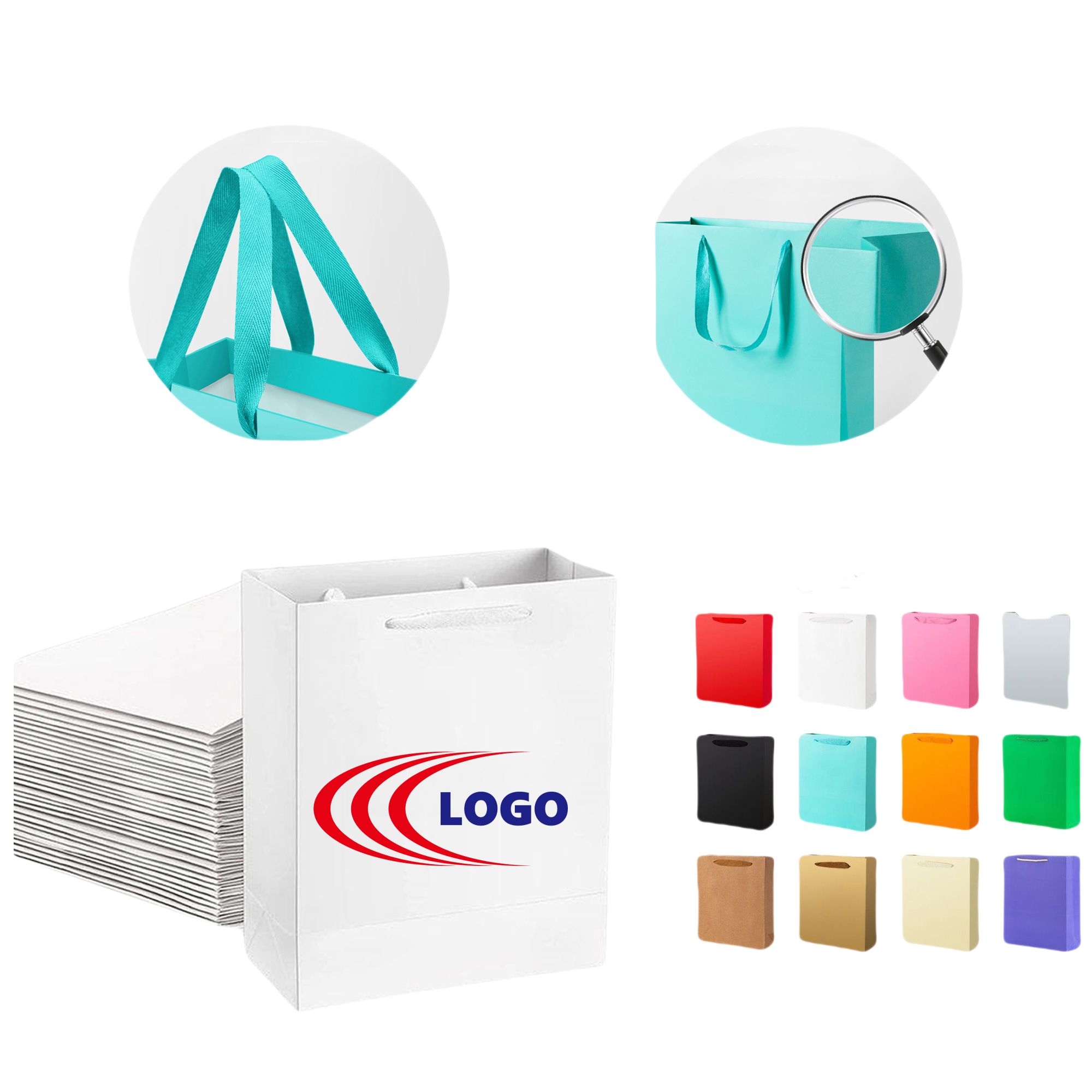 Thickened White Card Coated Paper Bags MOQ50 1