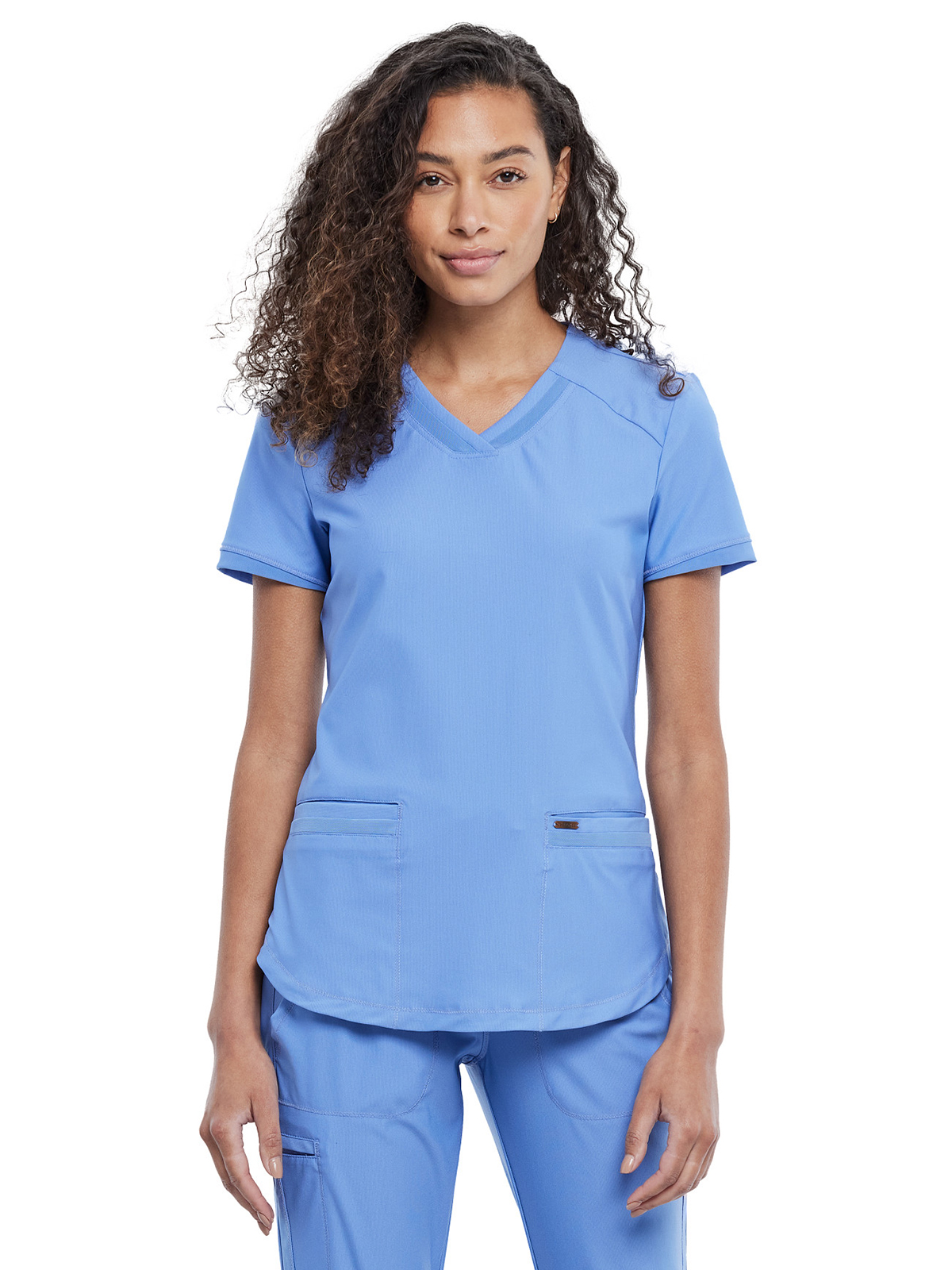 Cherokee - Form - Women's 2-Pocket Curved Hemline V-Neck Top 25