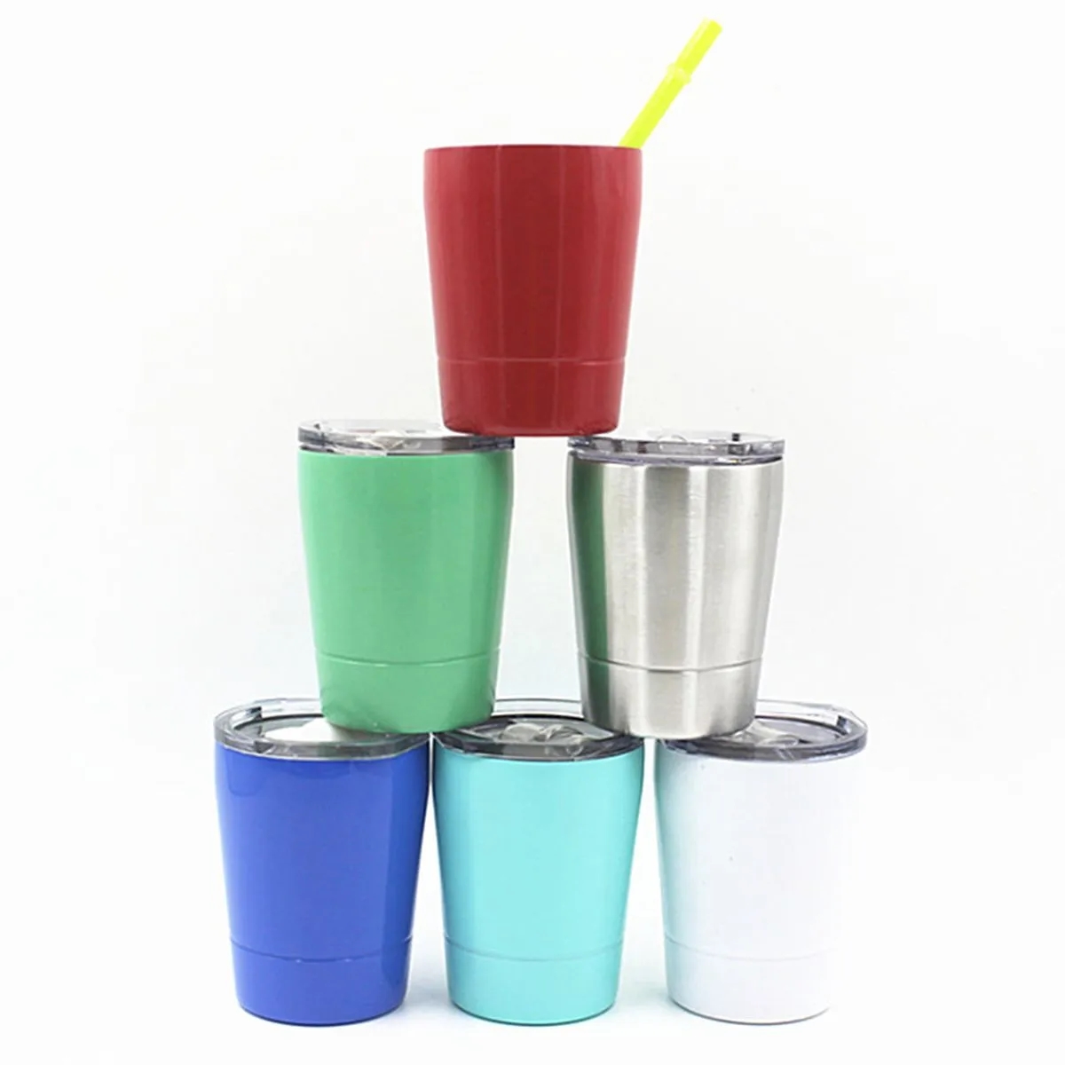 8 Oz Coffee Tumbler Stainless Steel Kids Milk Mug With Lid 7