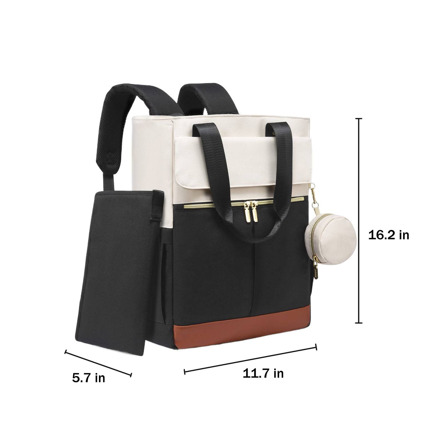 Polyester Diaper Backpack w/ Insulated Pockets Changing Pad 8