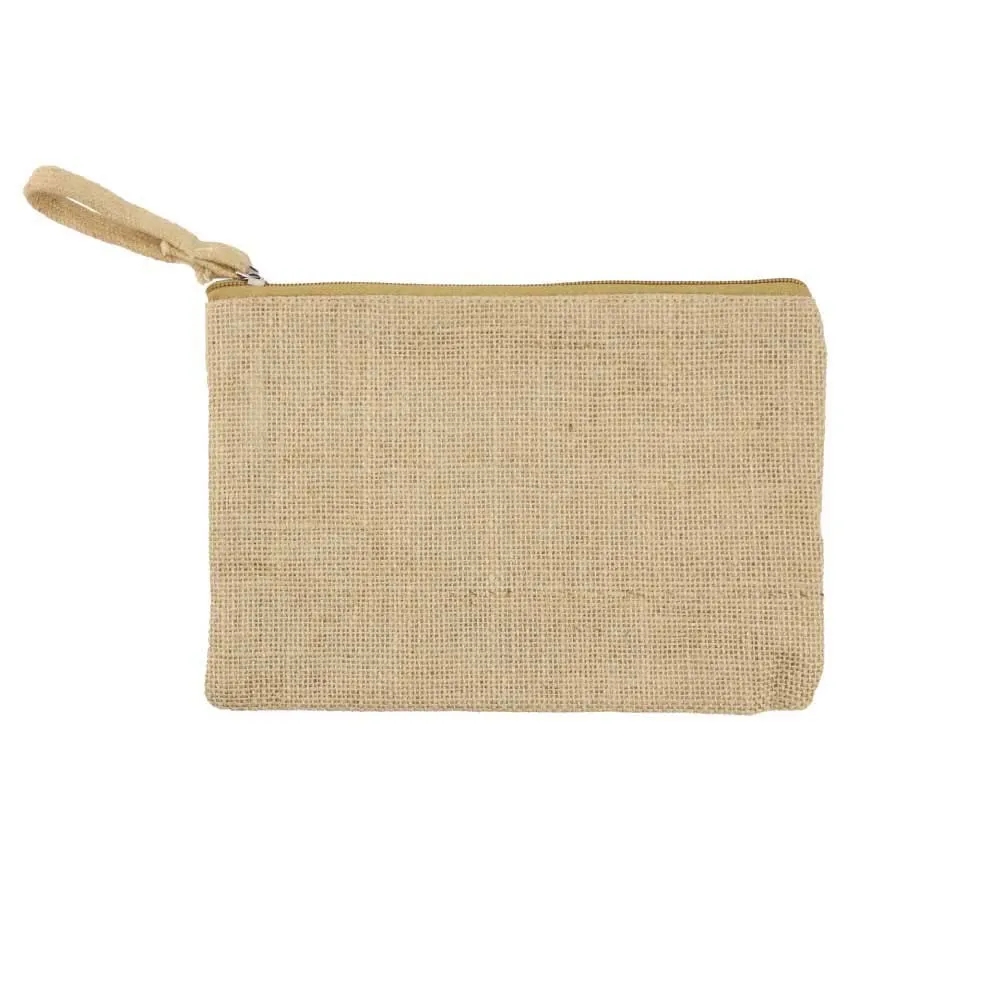 Personalized Natural Jute Zipper Pouch 3