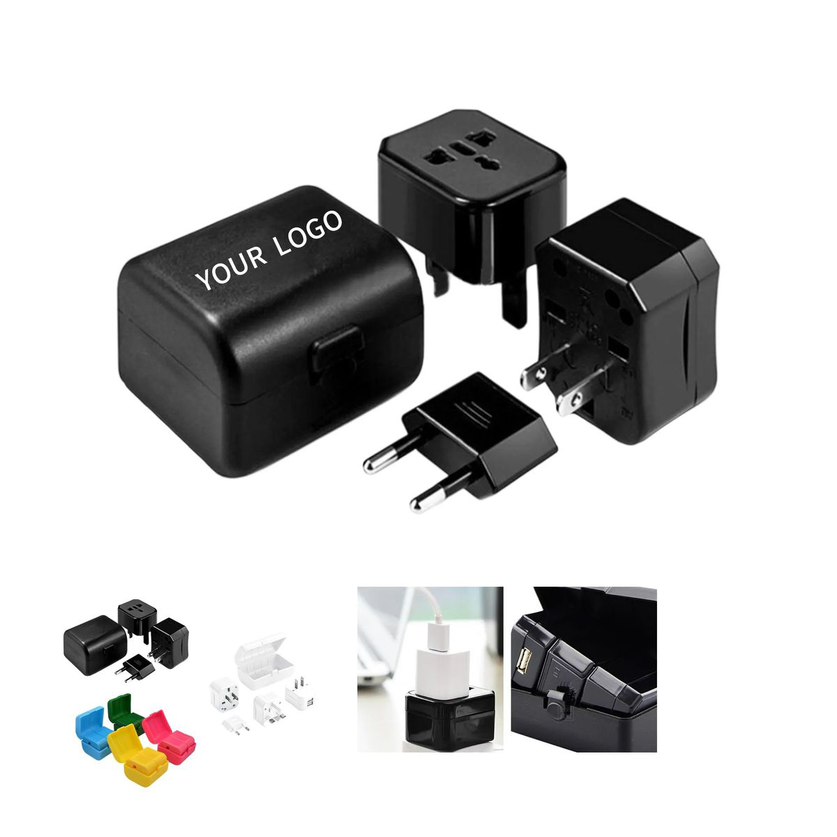 Durable PC ABS Travel Adapter for Multiple Outlets 5
