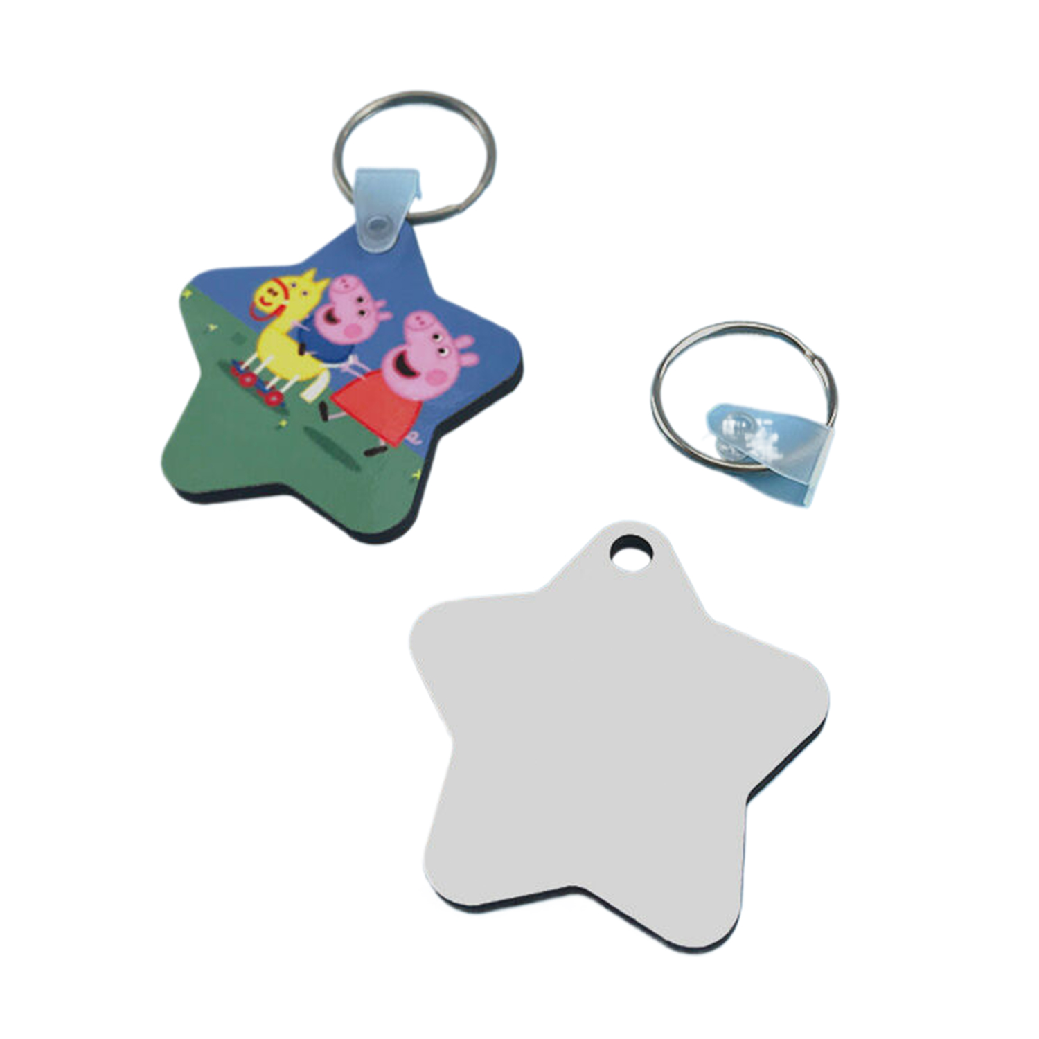 Star Shaped Sublimation MDF Keychain 3
