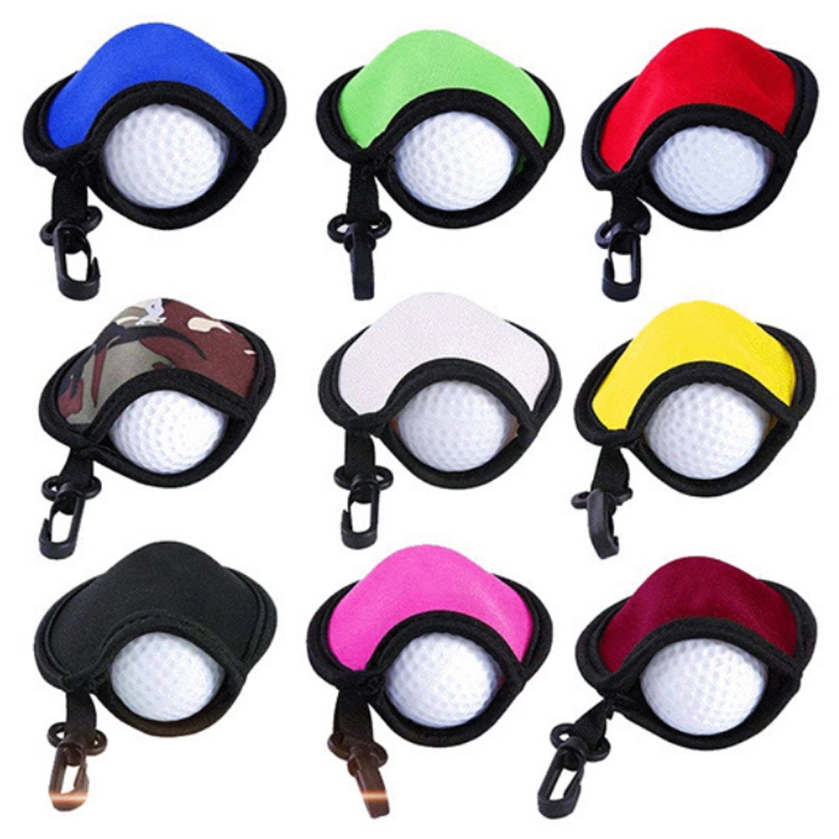 Portable Golf Ball Cleaner Pouch Washer Pocket Bag Holders 2