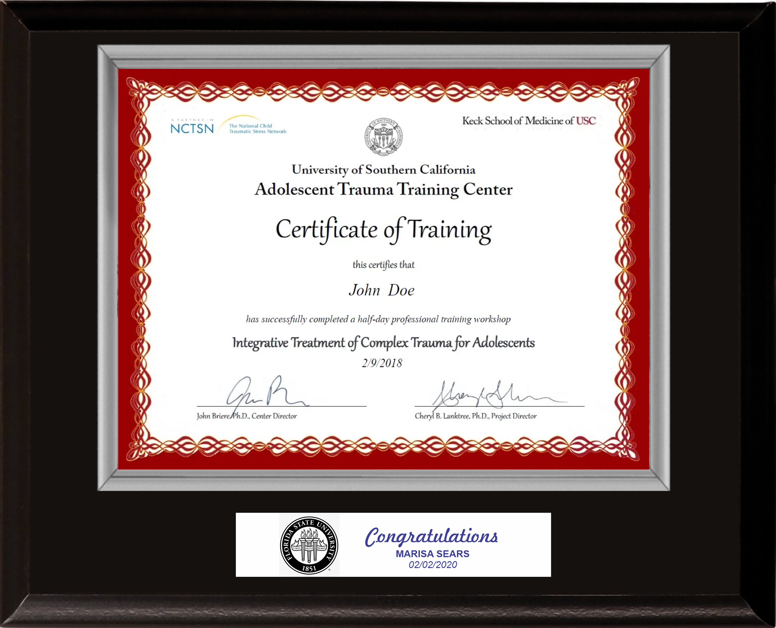 Black Matte Finish Certificate Plaque 10