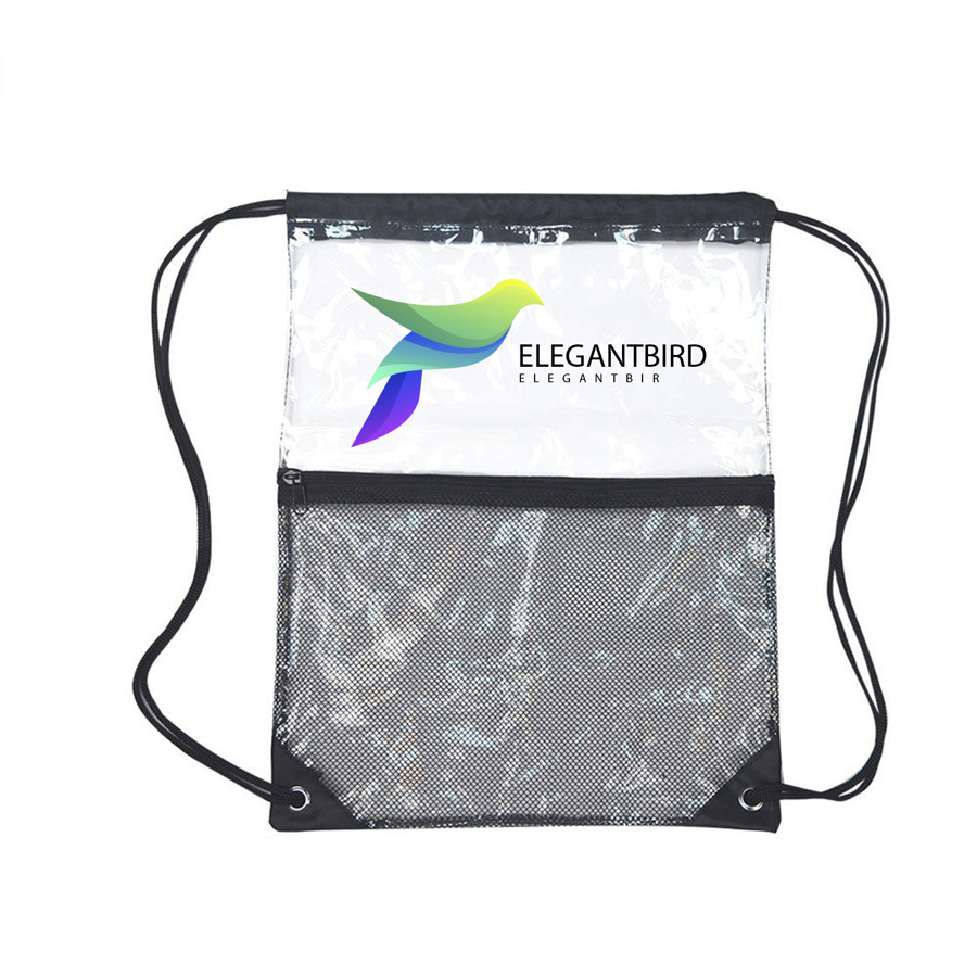 ClearPass Drawstring Bag w/ Zipper Front Pocket 4
