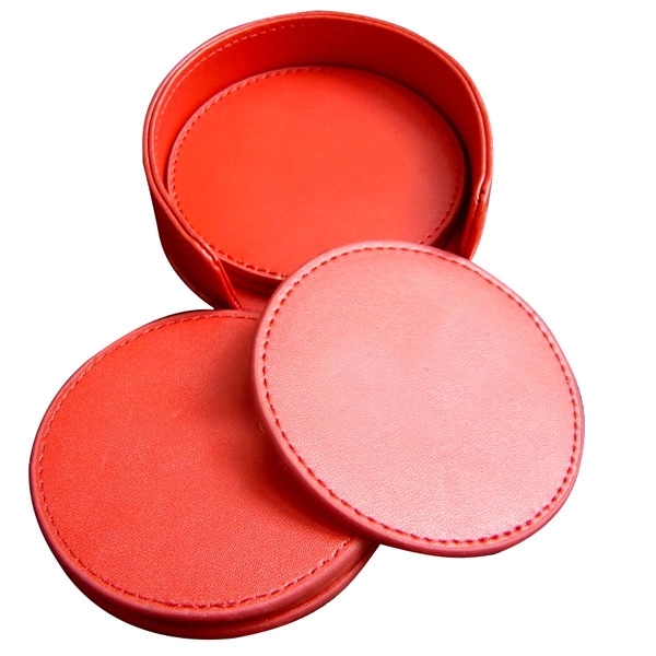 Round PU Leather Coasters 2