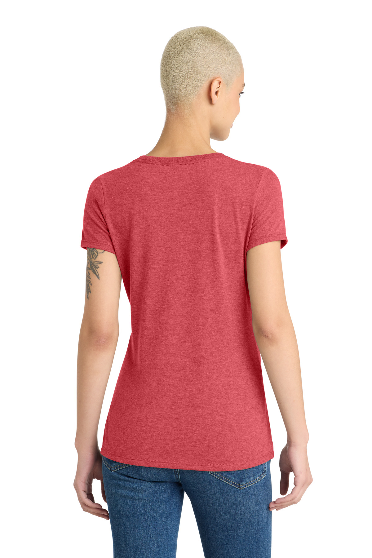 District Women's Perfect Tri V-Neck Tee. DM1350L 120