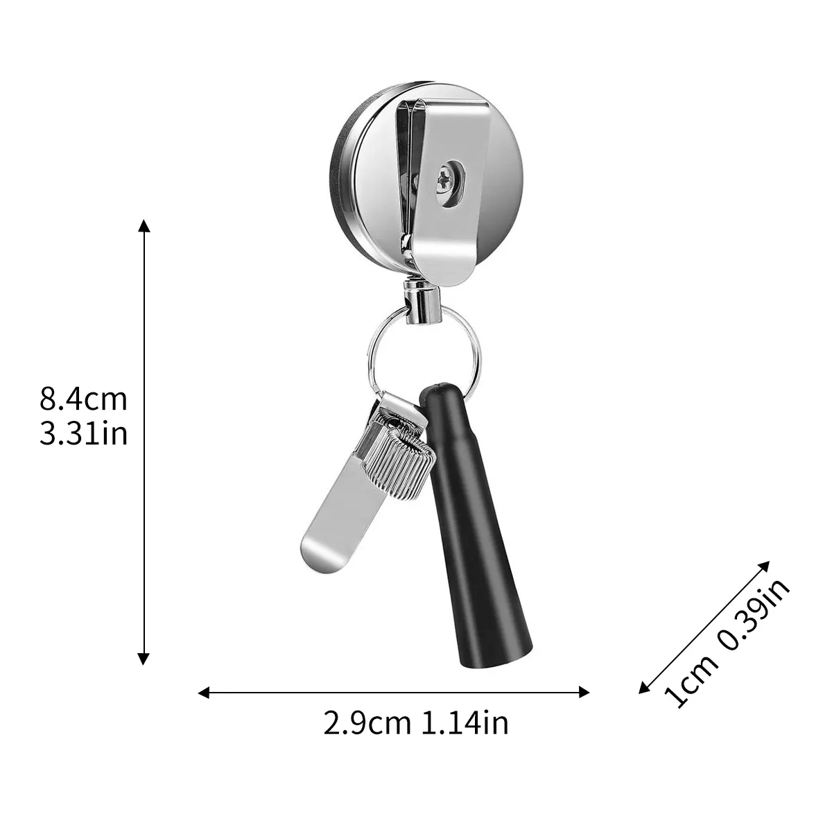 Retractable Badge Reel with Key Ring & Clip 3