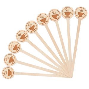 Custom Logo Wooden Disposable Stirring Rod Coffee Mixing 2