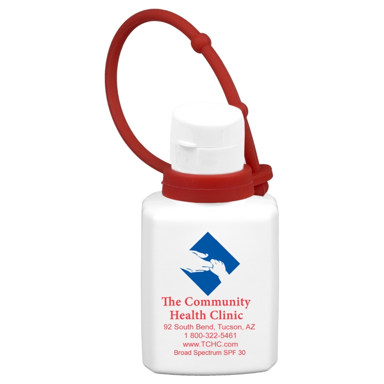 "SunFun Connect" .5 oz Broad Spectrum SPF 30 Sunscreen Lotion In Solid White Flip-Top Squeeze Bottle 1