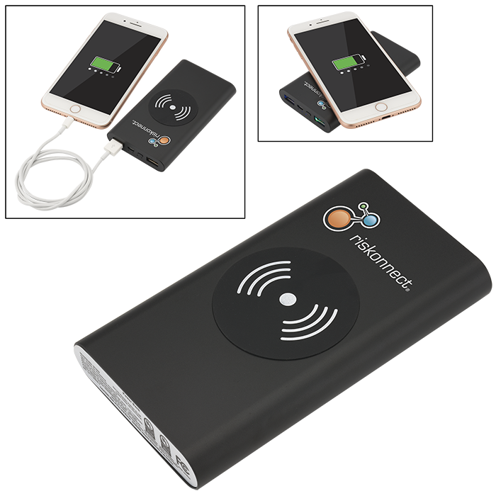 UL Cert Tri-Way Wireless & Power Bank 10,000mAh 12