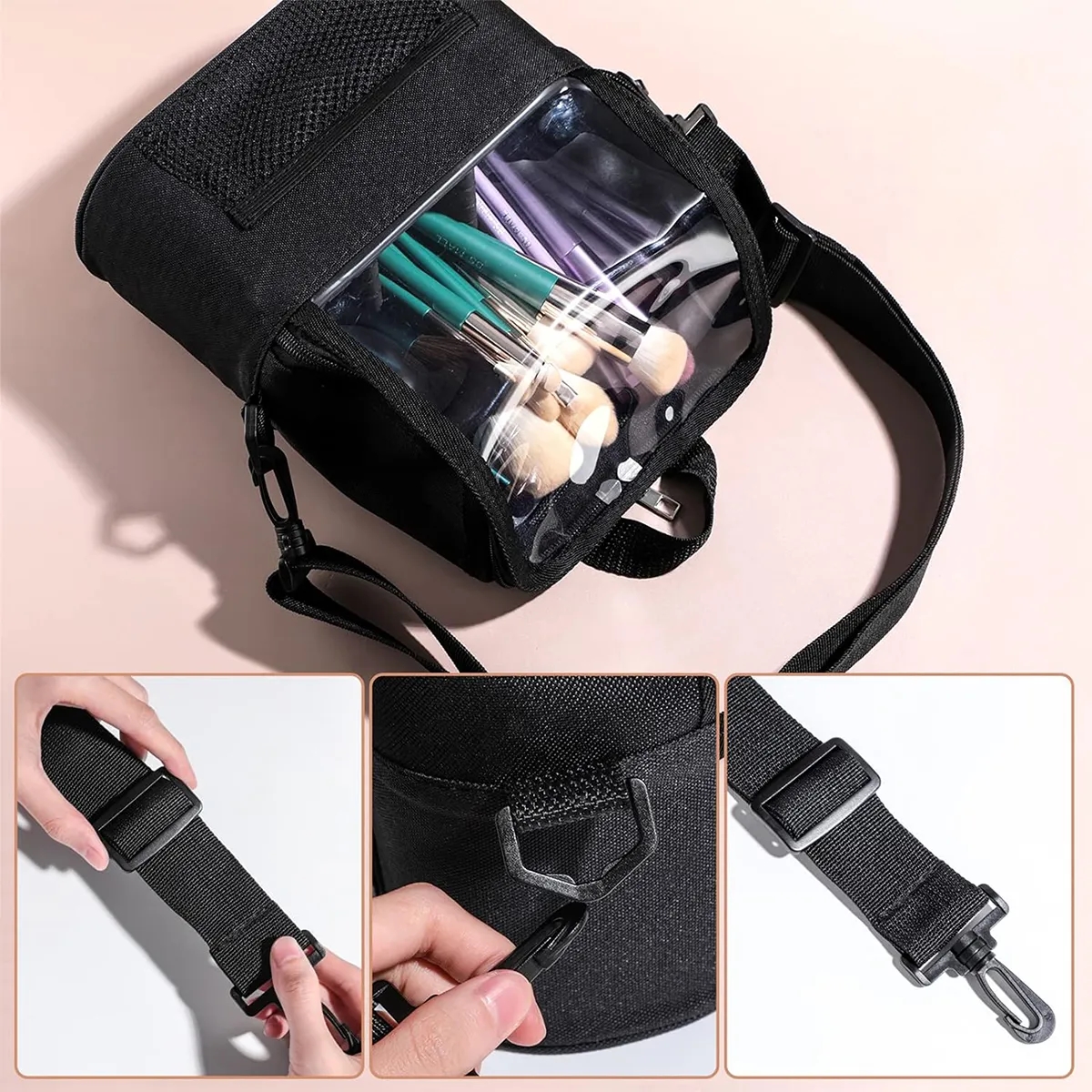 Large Waterproof Portable Travel Makeup Bag With Divider 6