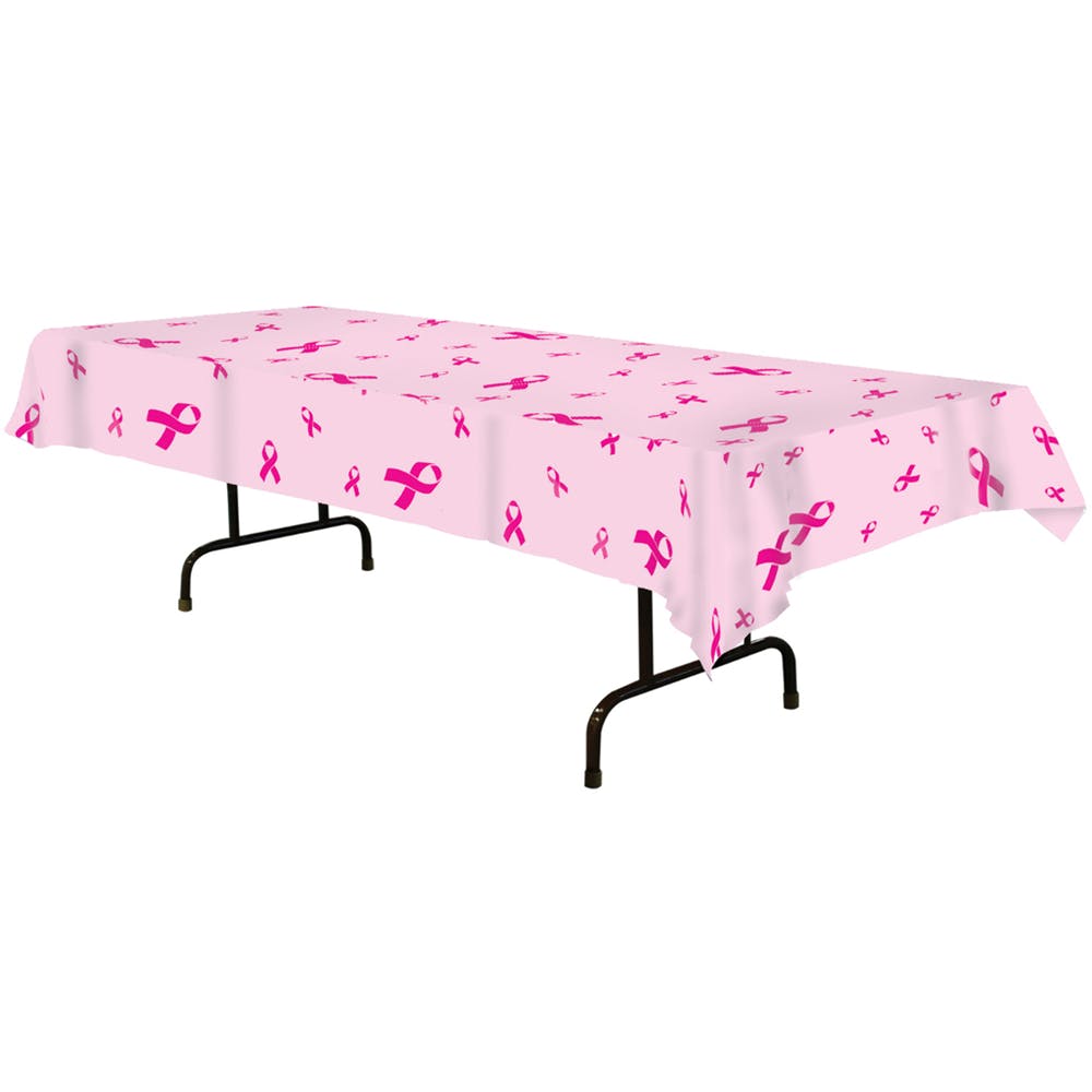 Breast Cancer Awareness Pink Ribbon Table Covers - 54" x 108" 1