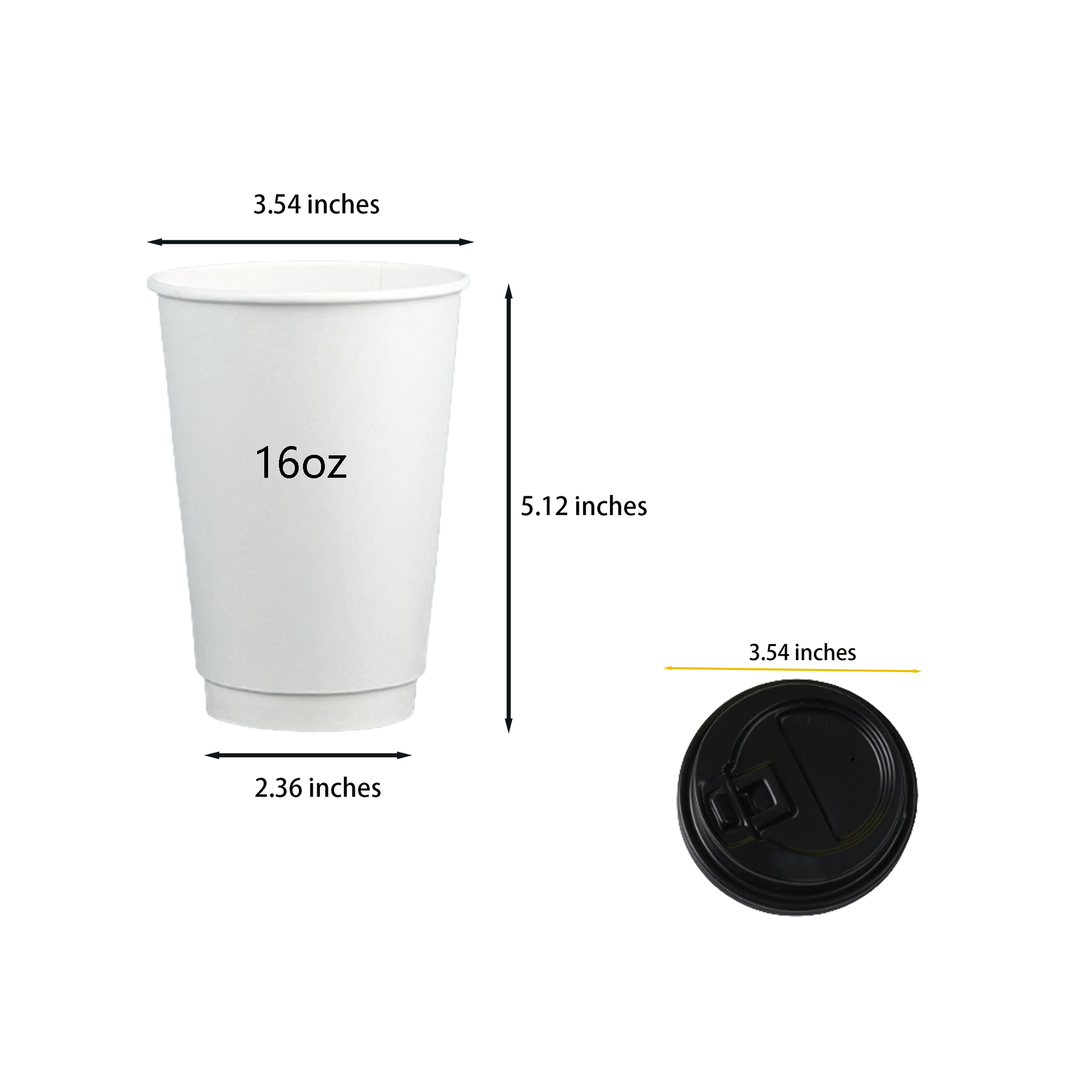 MOQ250 16oz Disposable Coffee Cups with Lid 1