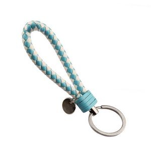 Sophisticated Weaved PU Leather Keychain With Plastic Buckle 50
