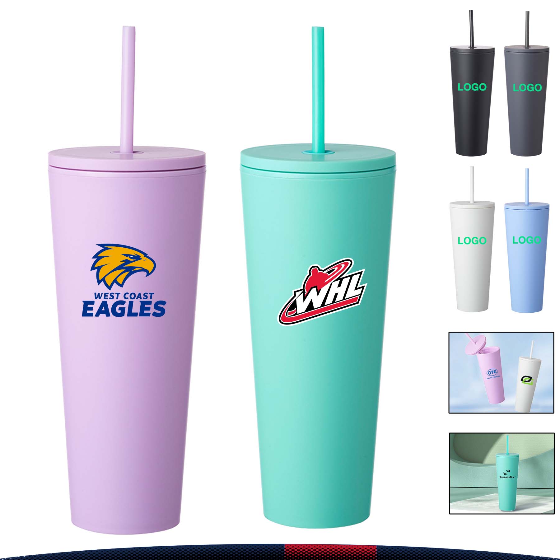 24 oz. Lestra Plastic Tumblers 6