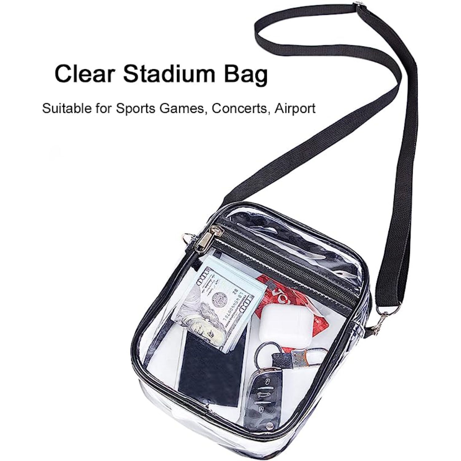 Rock'it 3-Day Messenger Handbag Clear PVC Transparent Crossbody Bag 11