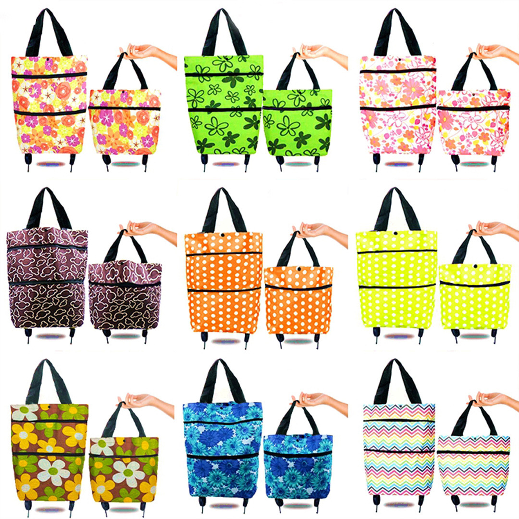 Reusable Foldable Grocery Bags with Wheels 2