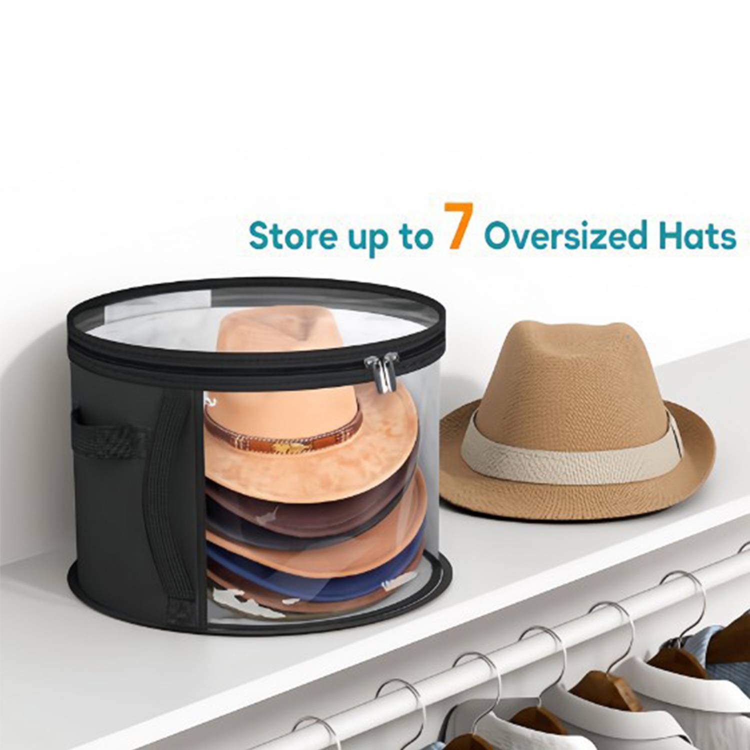 Transparent Foldable Hats Storage Box w/ Handle 3