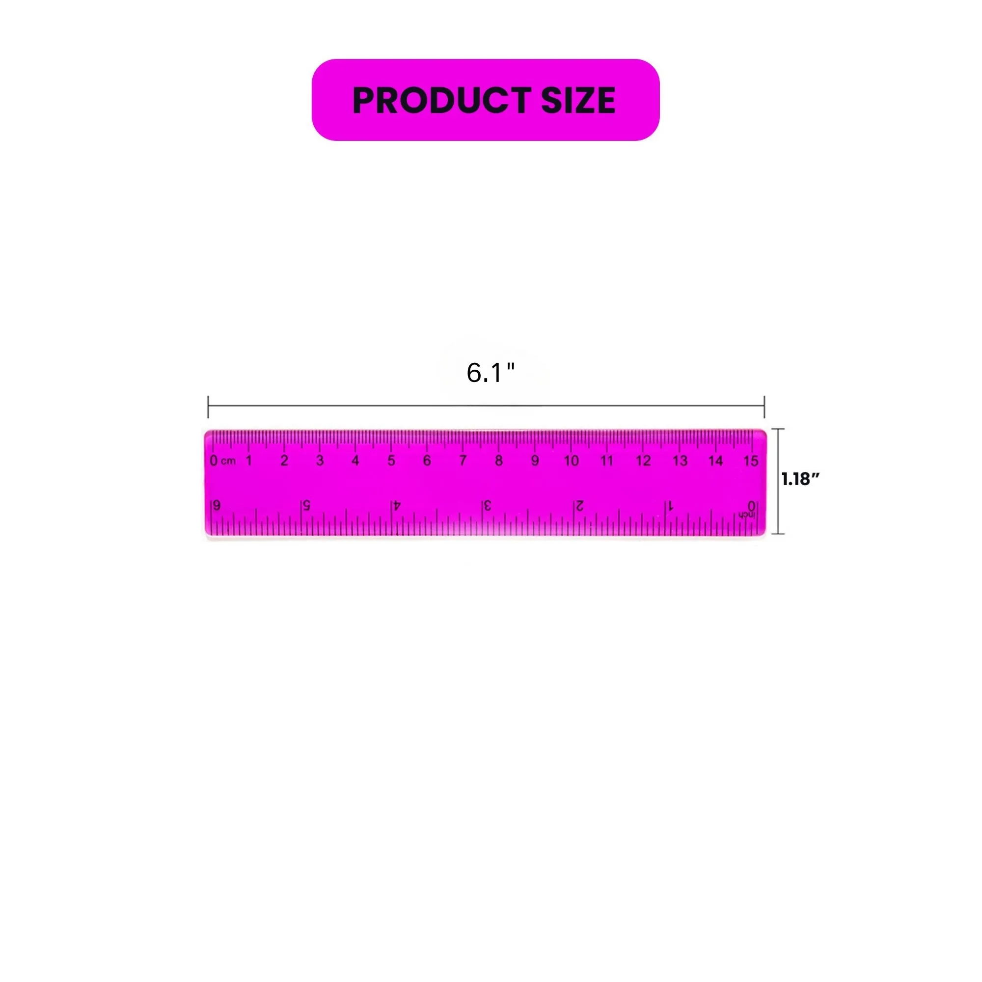 Transparent Plastic Ruler for Office and Learning Use 1