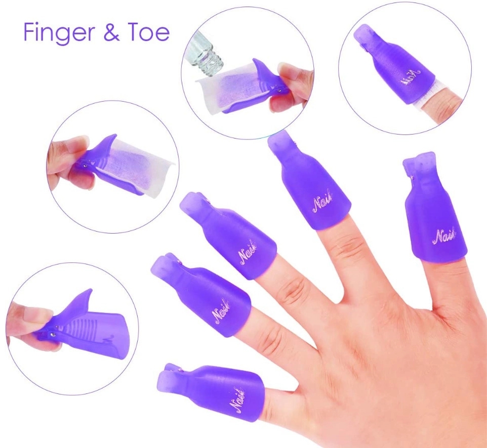 10PCS Nail Art Soak Off Cap Clip UV Gel Polish Remover Tool 2