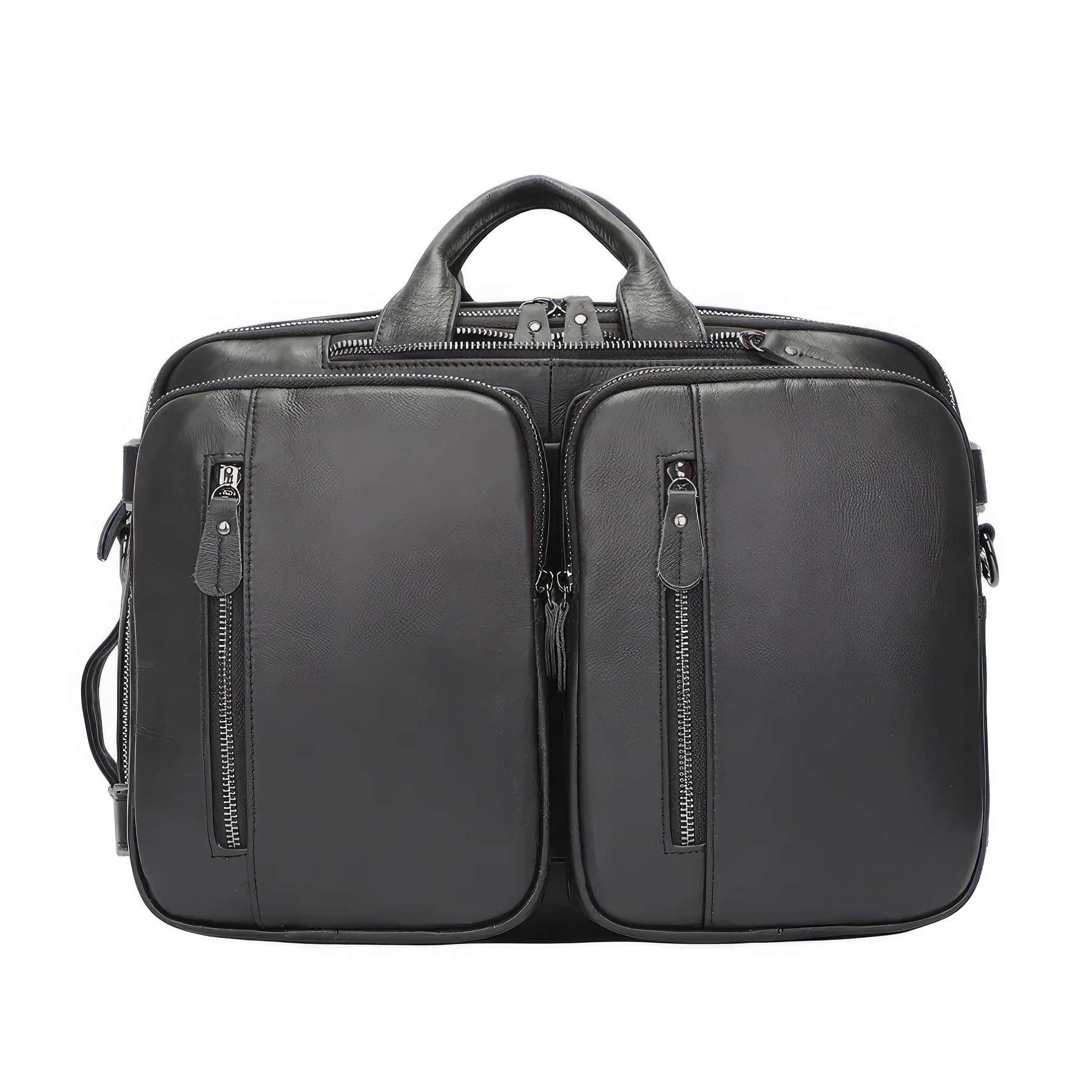 Custom Genuine Cowhide Briefcase Messenger Bag For Men 3