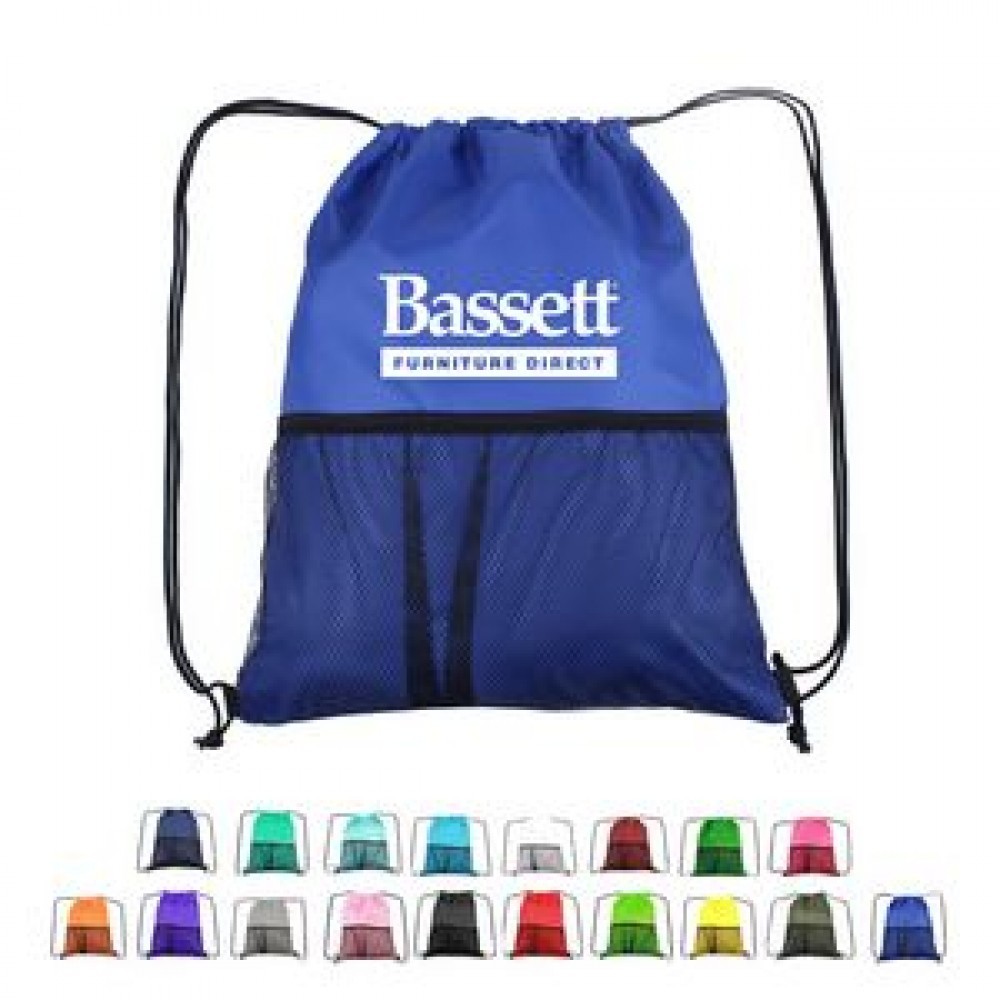 Half Time Mesh Drawstring Bag With Custom Logo ( 13.5" x 16.5" ) 1