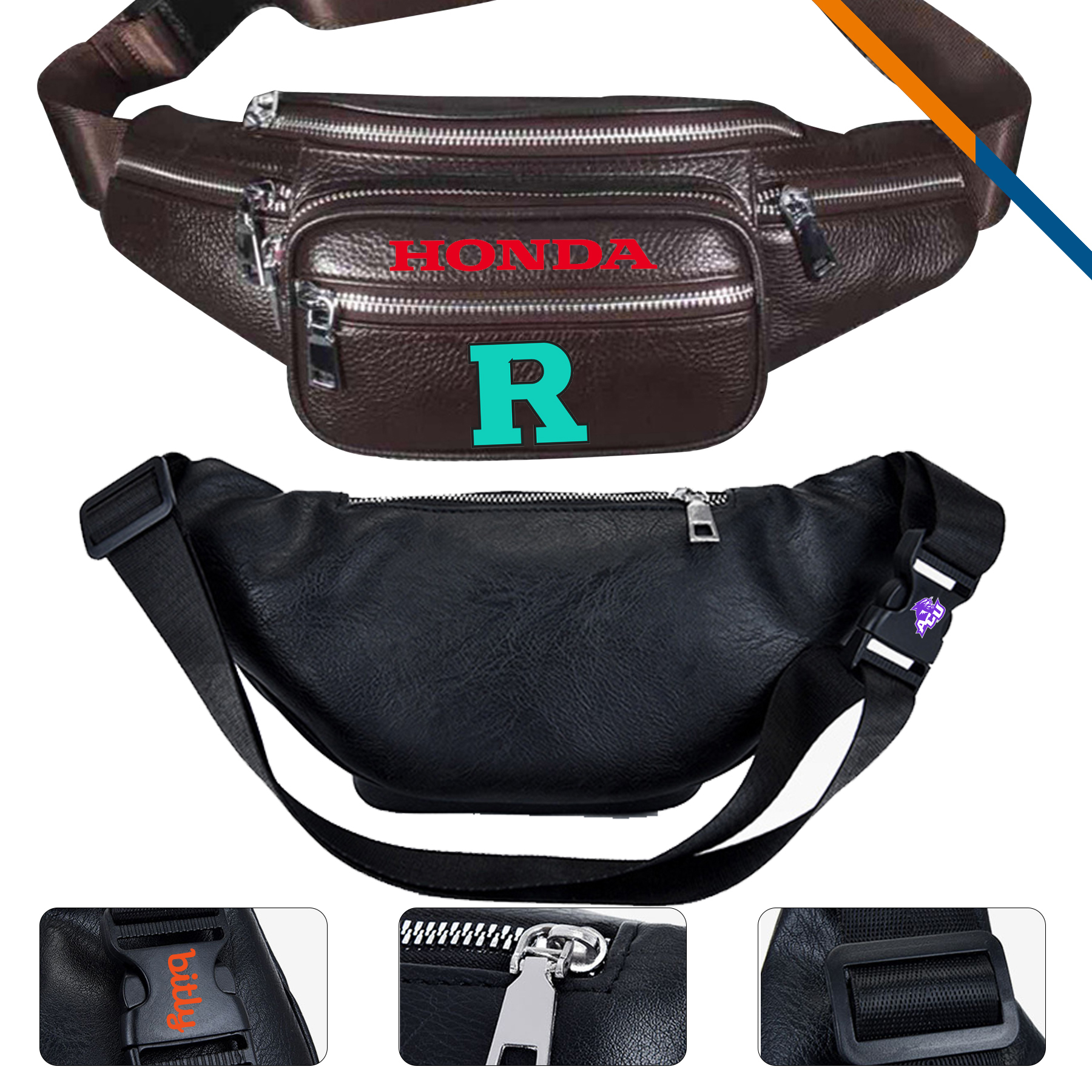 Racer PU Leather Waist Pack 3