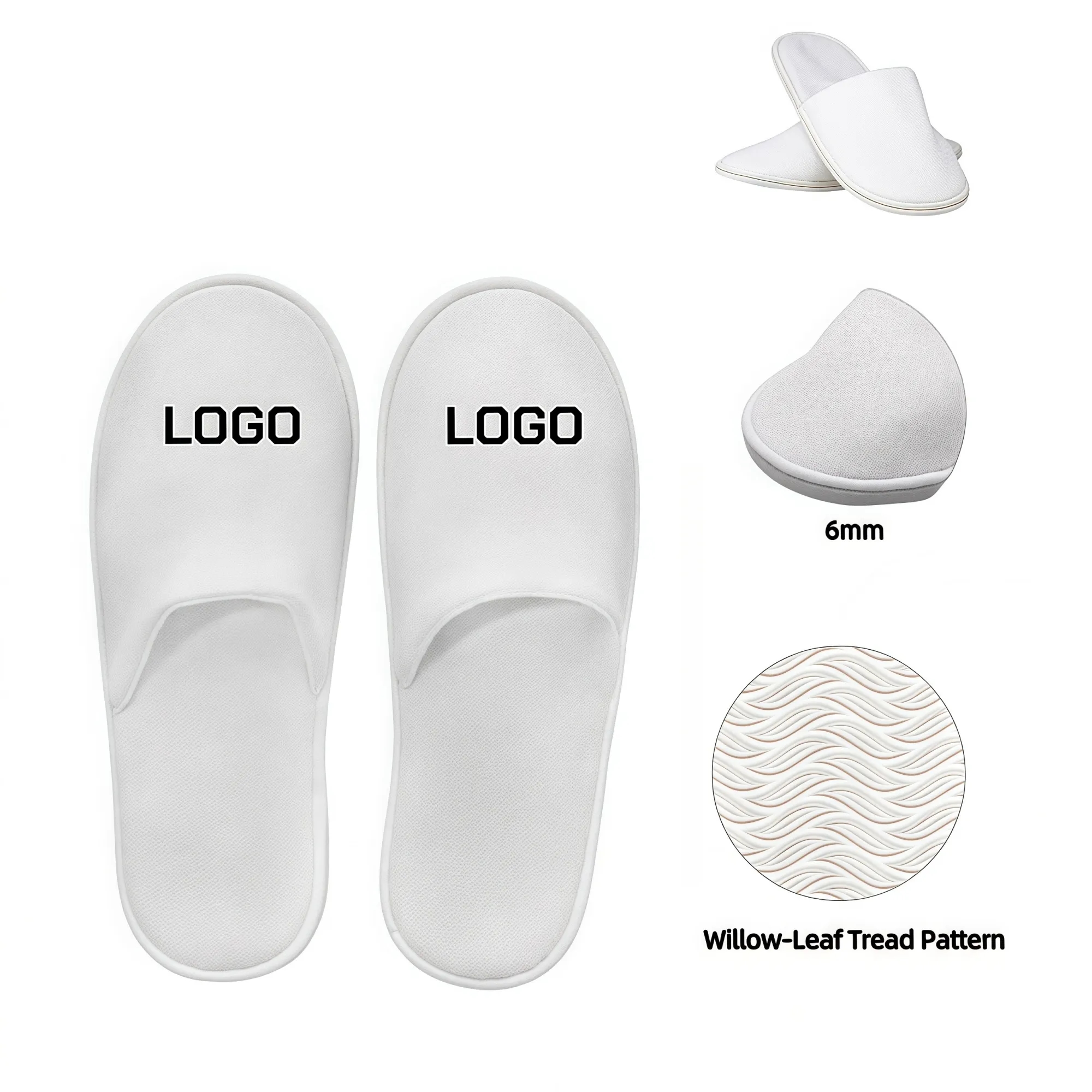 Soft Coral Fleece Hotel Slippers 1