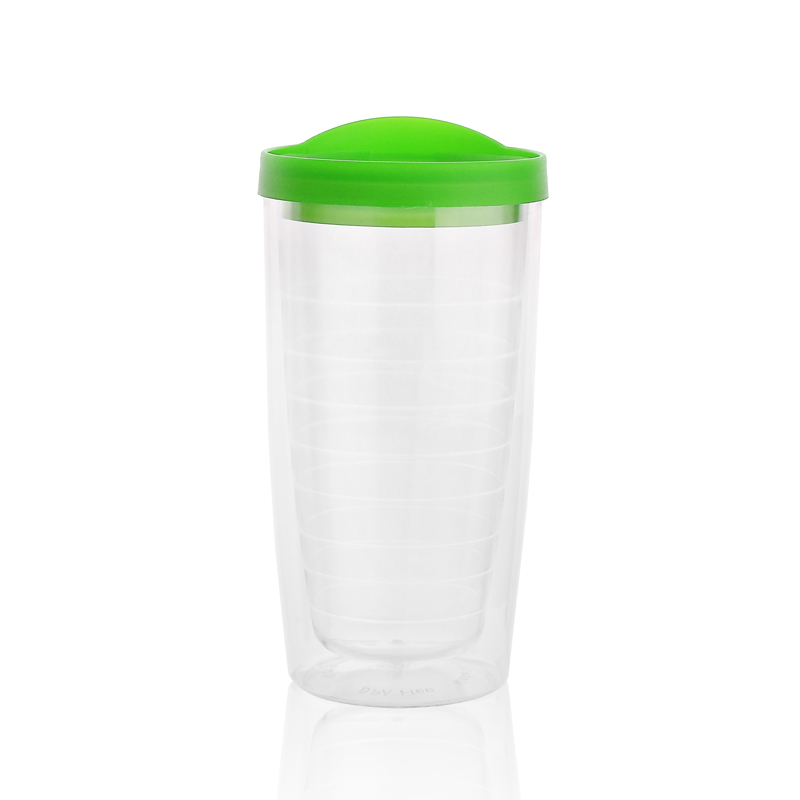 16 Oz. Newport Double-Wall Acrylic Tumbler (Clear/Green) 2