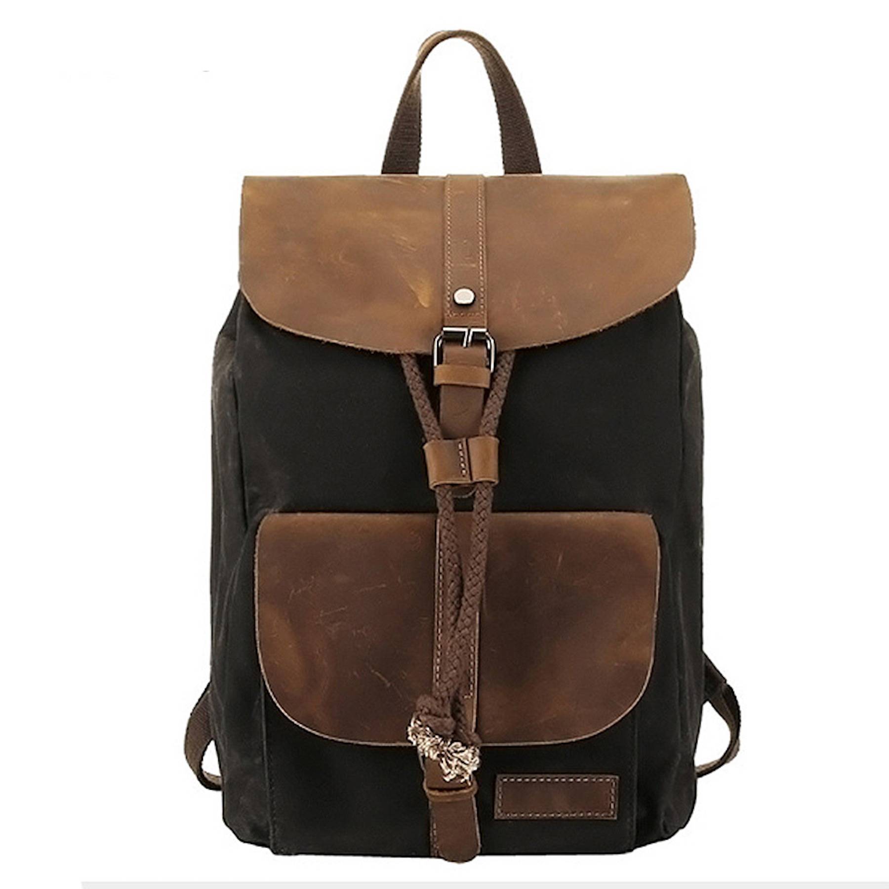 Vintage Waterproof Backpack Daypack Made of Canvas Leather 5
