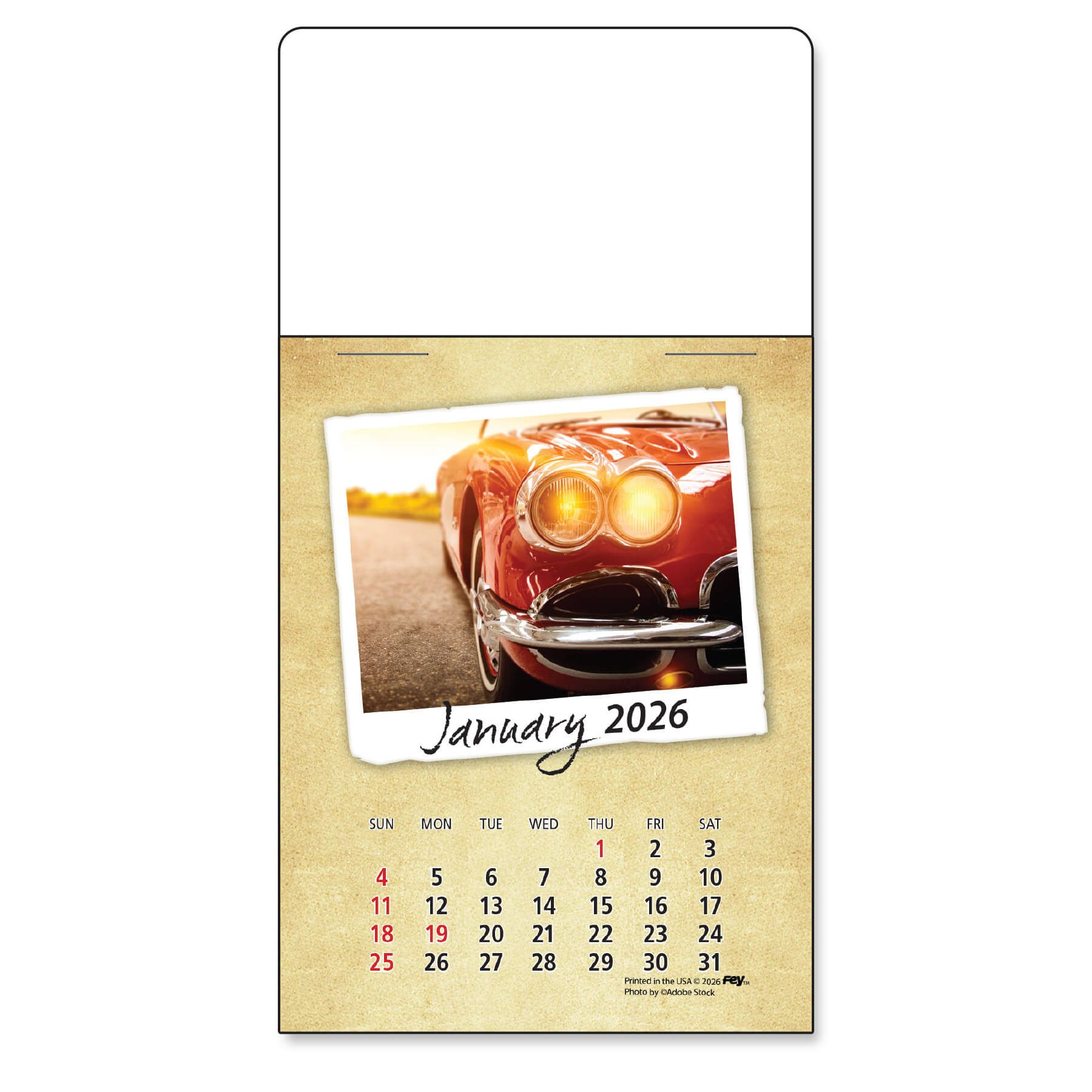 Adhesive Peel-N-Stick® Calendar - Classic Cars Pad 2