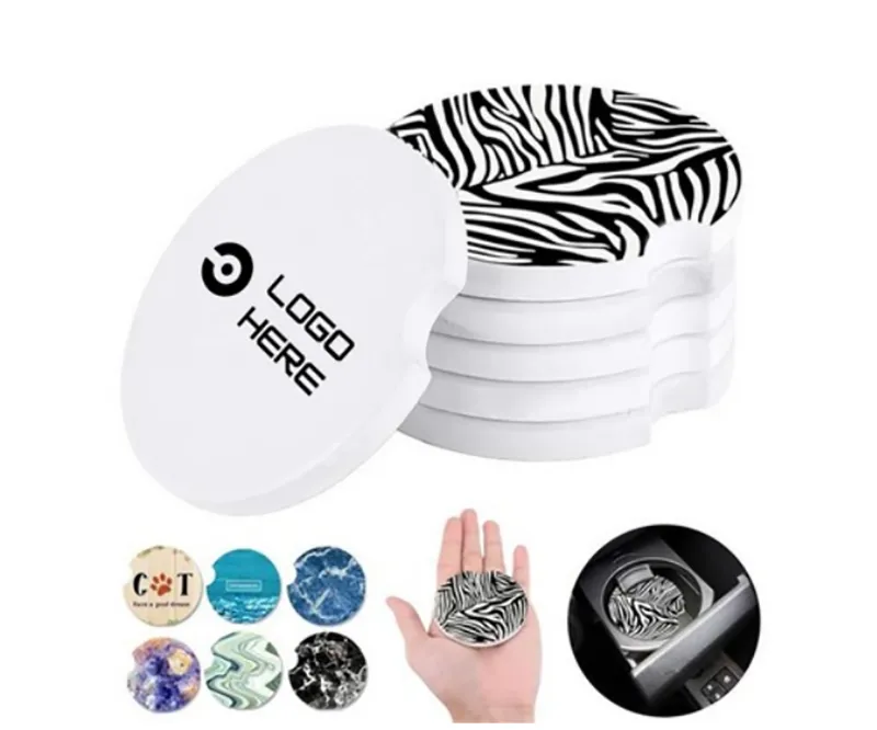 Absorbent Car Cup Holder Coasters 2