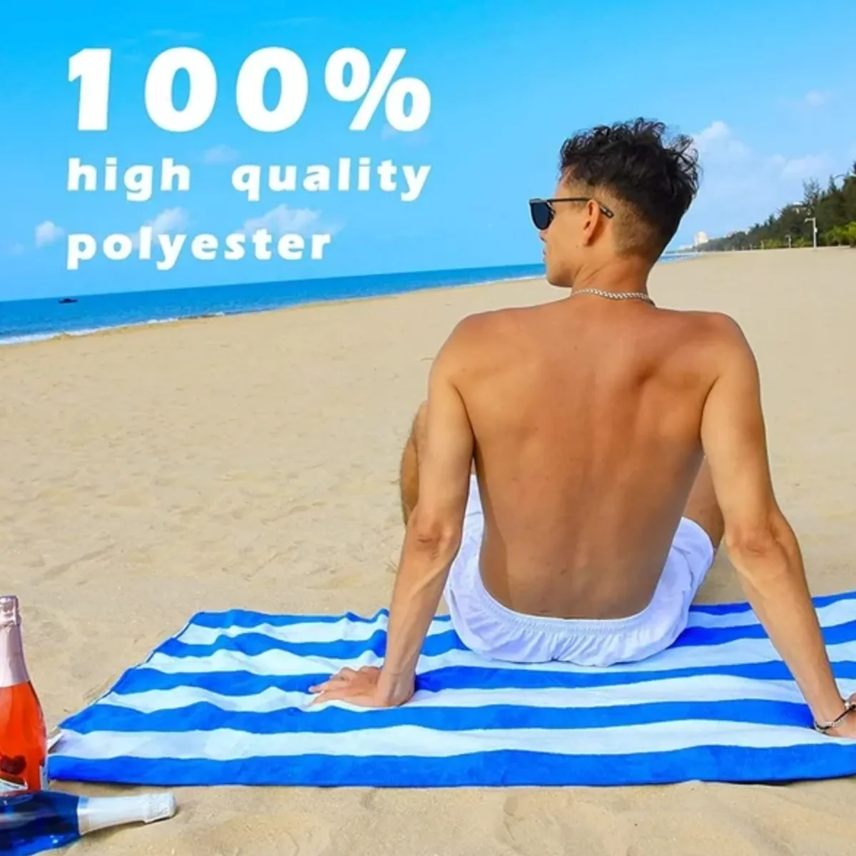 Beach Towel Quick Drying Striped Printed Microfiber Beach 1