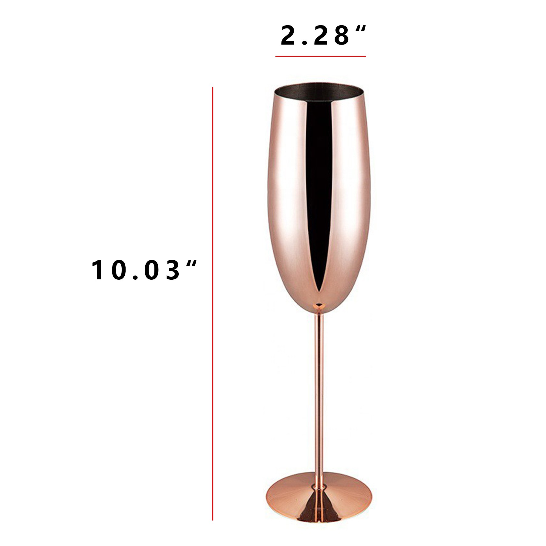 10 Oz Stainless Steel Champagne Glasses 6