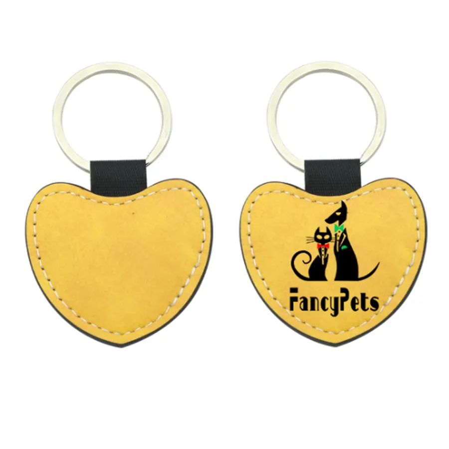 Full-Color Heart Leather Keychain 7