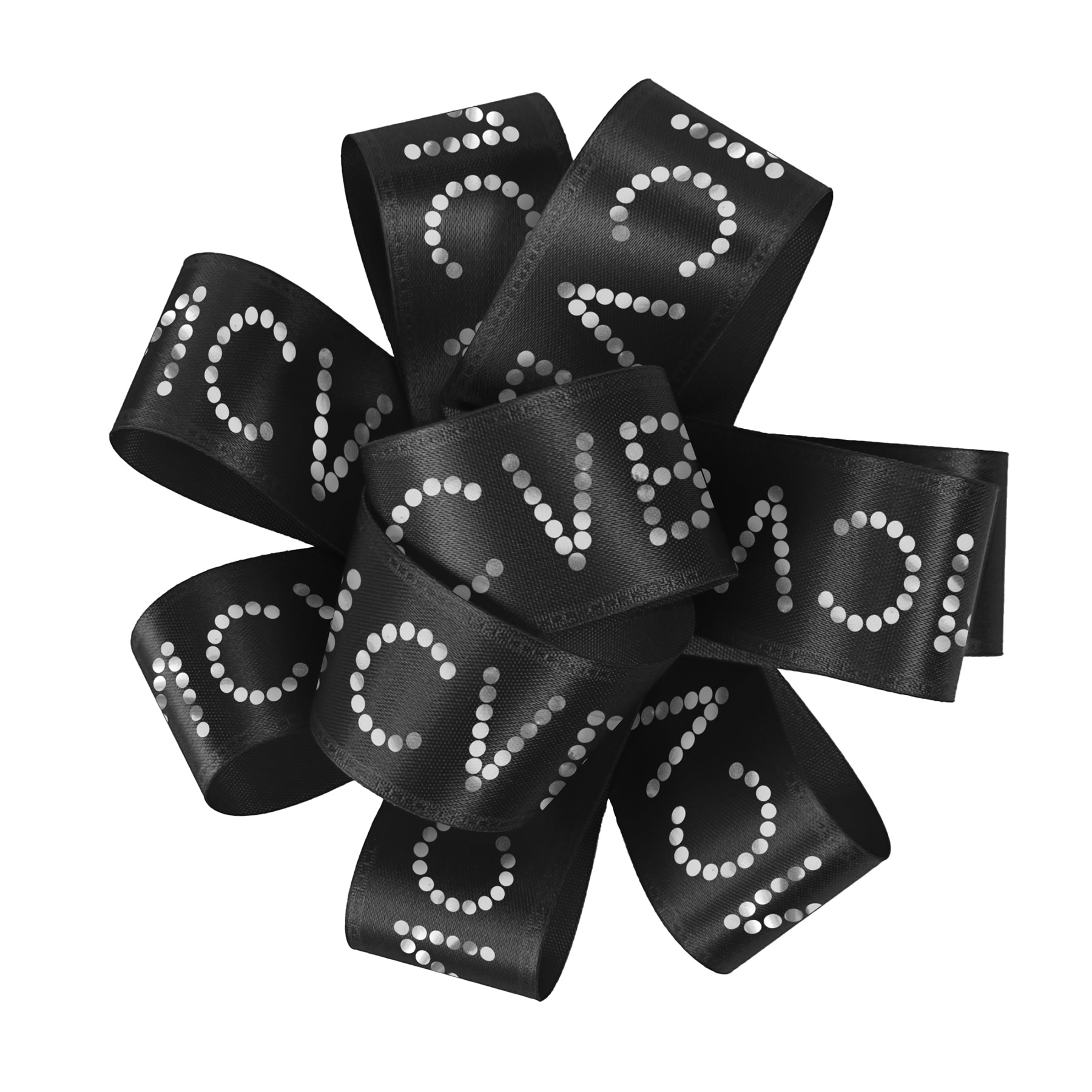 1" Badge Satin Bow - Sparkle 33
