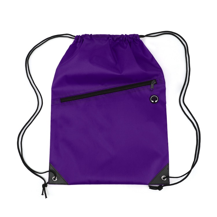 Drawstring Backpack with Front Zipper Pocket 20