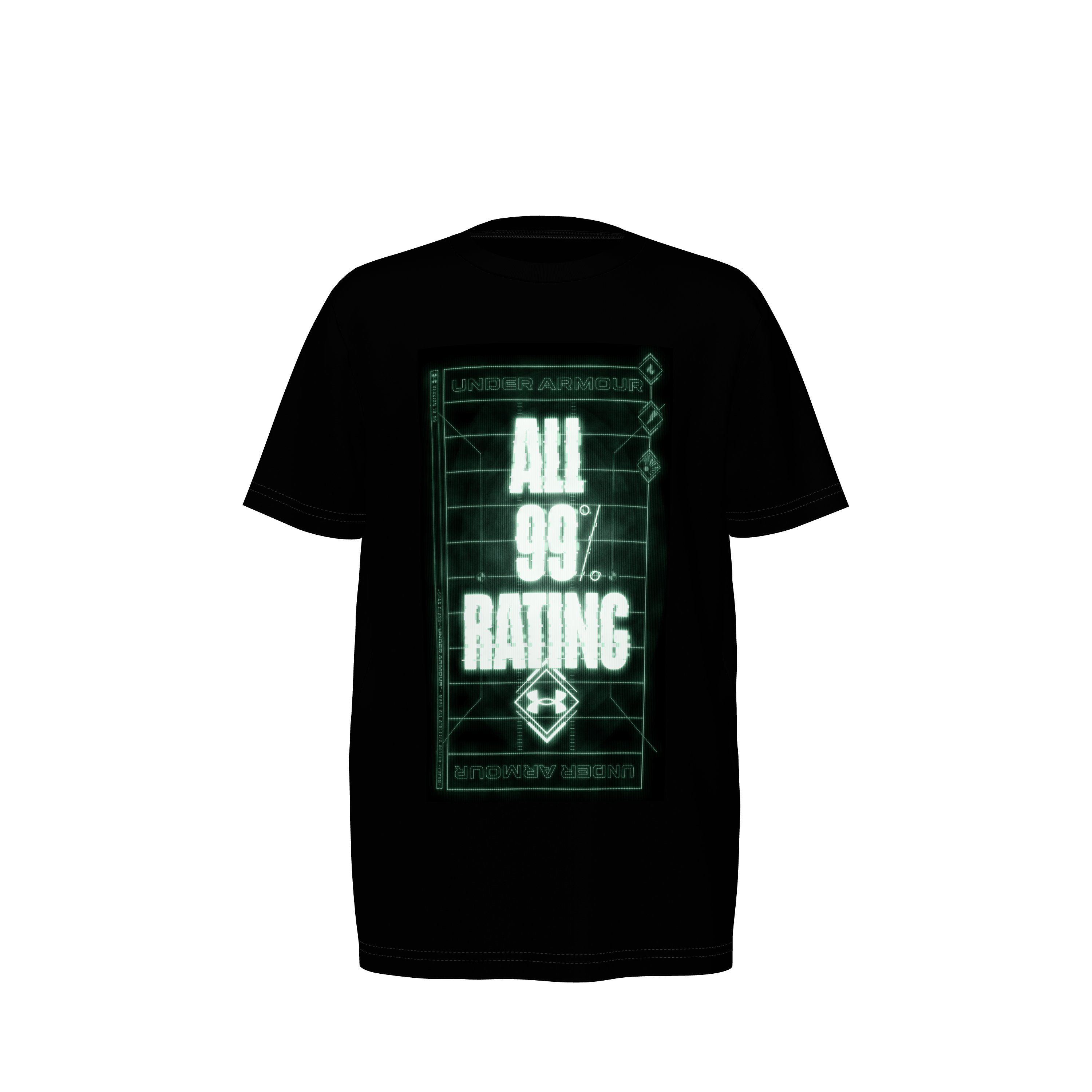 Boys' UA Football 99 Rating Short Sleeve, custom youth shirt with logo imprint 2