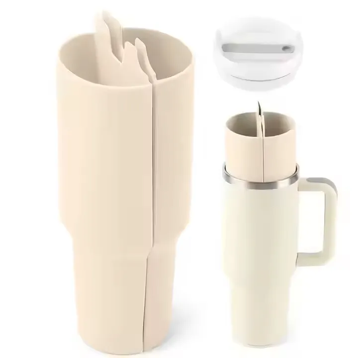 2 in 1 Reusable Silicone 40 Oz Drink Separator Cup Liner 11