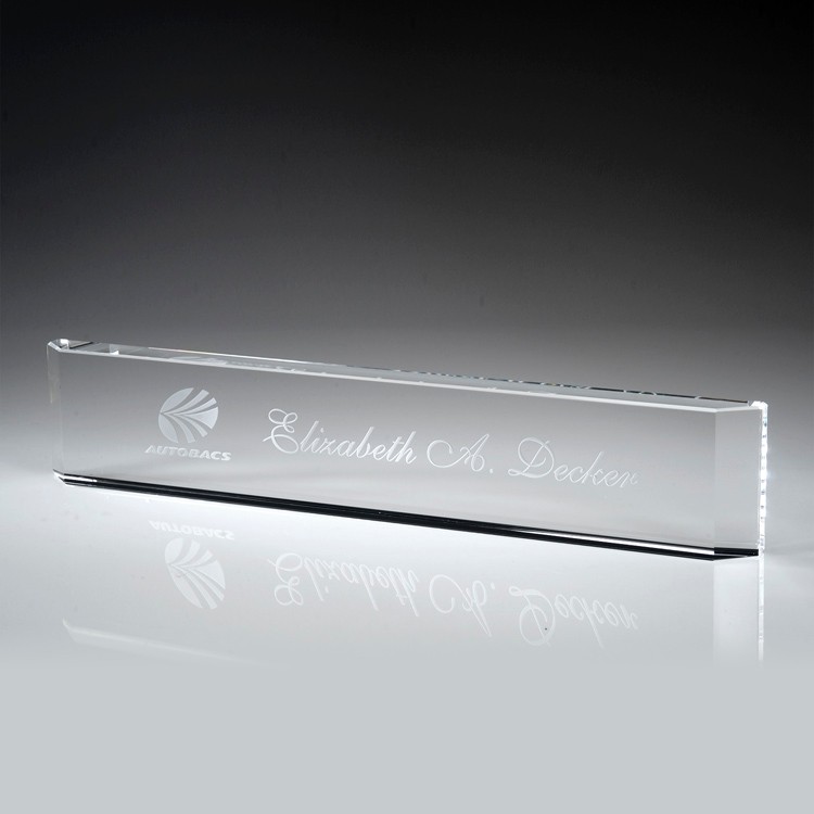 12" Crystal Award-Name Plate 2