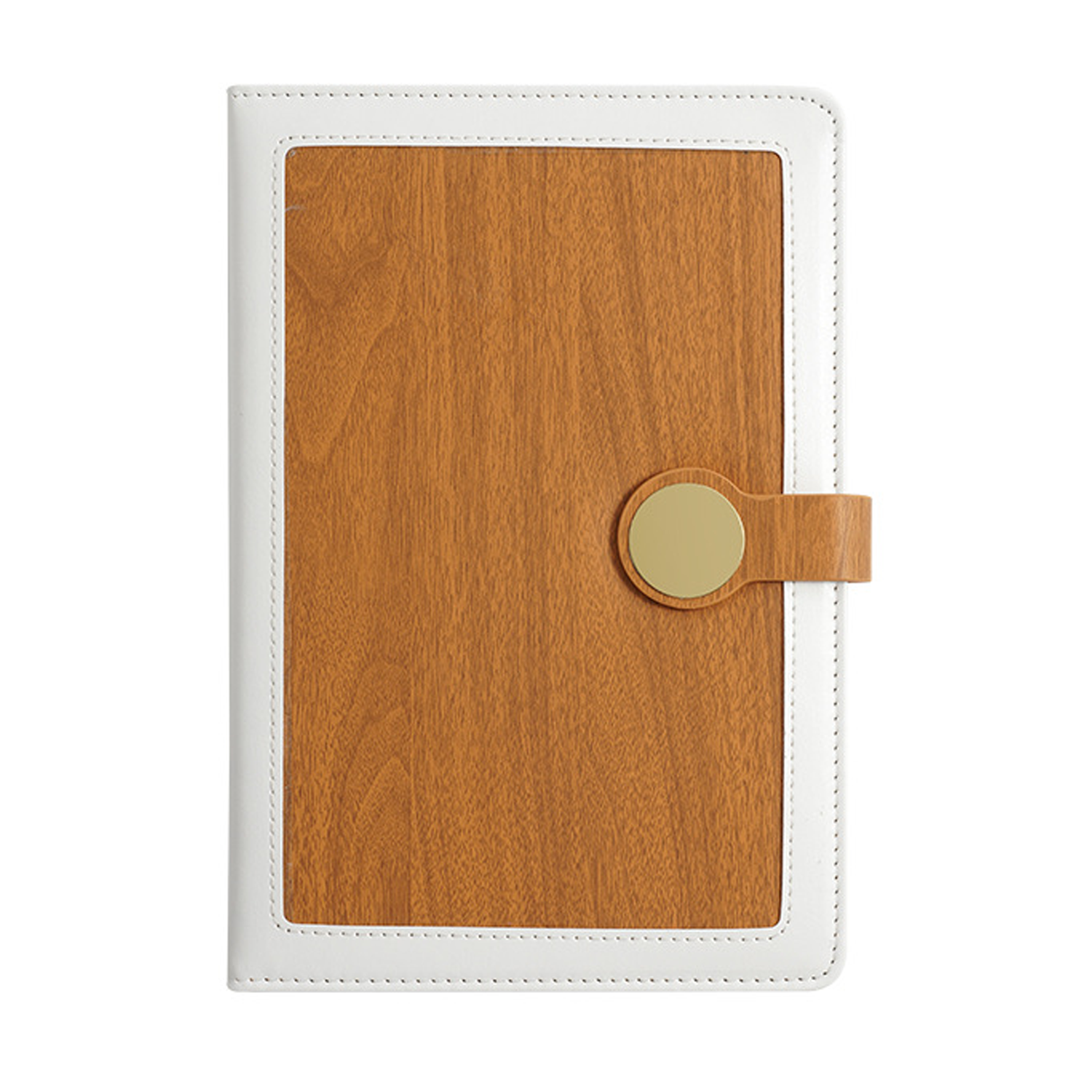 A5 PU Leather Metal Clasp Wood Grain Notebook 10